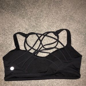 Lulu lemon black sports bra strappy back for sale
